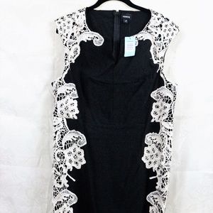 NWT Torrid Size 20 Black Dress with White Lace